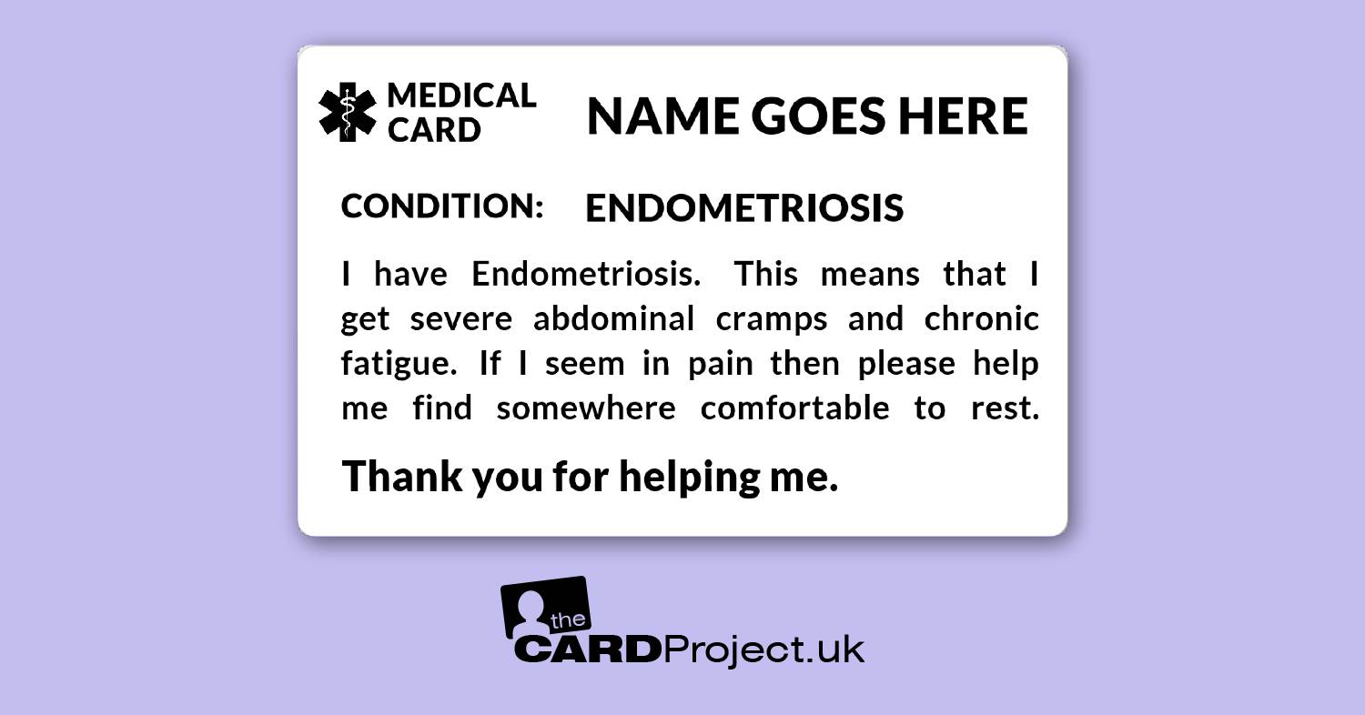 Endometriosis Awareness Mono Medical ID Card 